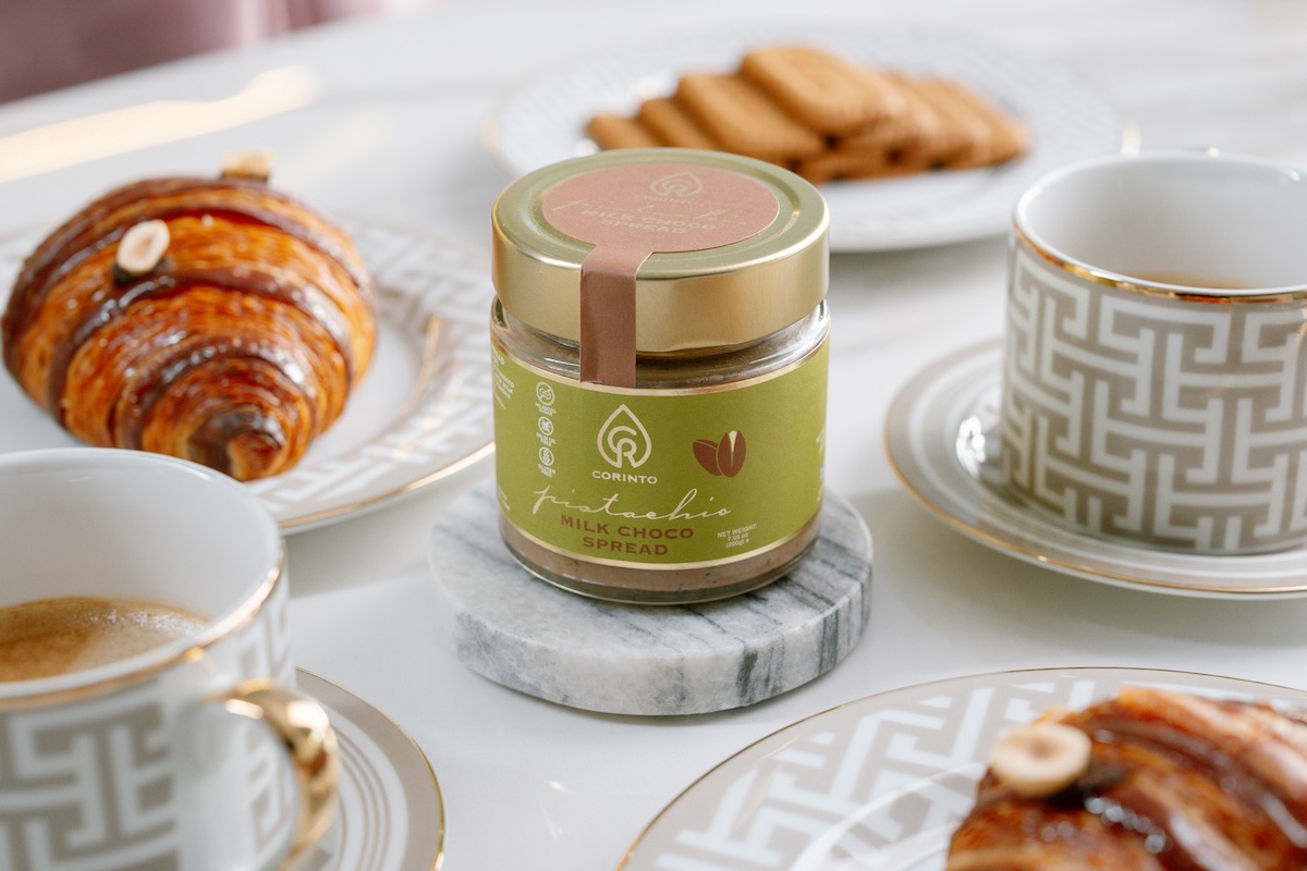 CORINTO Pistáciový krém SPREAD s mléčnou čokoládou bez cukru 200 g 4